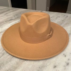 Pink Lily Wide Brim Fedora Hat